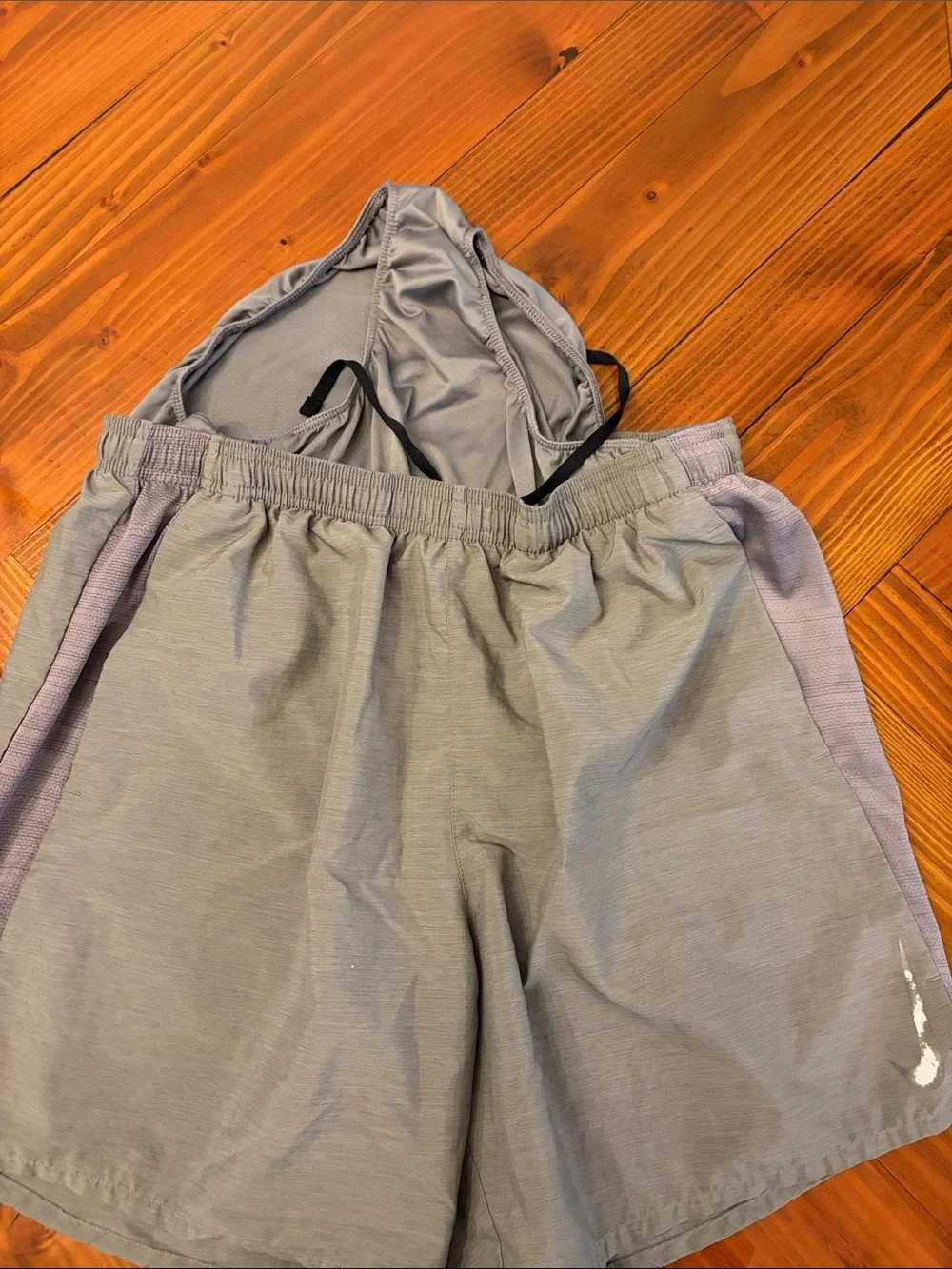 Nike Men's Athletic Shorts in Gray with Lavender Side Panels